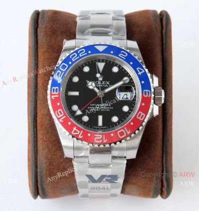 Super Clone Rolex GMT Master II VR-Factory Swiss Cal3186 Watch Pepsi Bezel Oyster Band